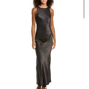 Black silk backless long dress. Rachel LOVE x Splendid collaboration.